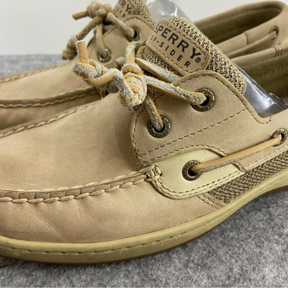 Sperry Top Sider Tan & Cream Leather Classic Boat Shoes Women’s Size 8.5 - Picture 2 of 15
